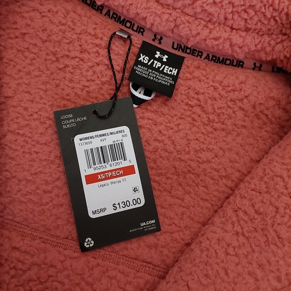 Under Armour Size XSmall Deco Rose Legacy Sherpa Full Zip Jacket-New With Tags - Picture 7 of 7